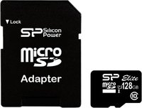 Карта памяти Silicon Power microSDXC 128Gb Class 10 UHS-I U1 Elite + SD adapter (SP128GBSTXBU1V10SP) купить по лучшей цене