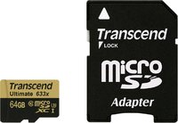 Карта памяти Transcend microSDXC 64Gb Class 10 UHS-I U3 633x Ultimate + SD adapter (TS64GUSDU3) купить по лучшей цене
