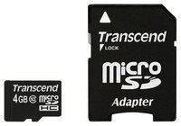 Карта памяти Transcend microSDHC 4Gb Class 10 UHS-I 200x Premium + SD adapter (TS4GUSDHC10) купить по лучшей цене
