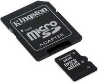 Карта памяти Kingston microSDHC 8Gb Class 4 + SD adapter (SDC4/8GB) купить по лучшей цене