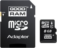 Карта памяти Goodram microSDHC 8Gb Class 4 + SD adapter купить по лучшей цене