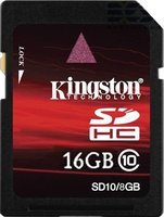 Карта памяти Kingston SDHC 16Gb Class 10 (SD10V/16GB) купить по лучшей цене