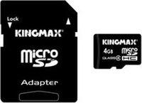 Карта памяти Kingmax microSDHC 4Gb Class 4 + SD adapter купить по лучшей цене