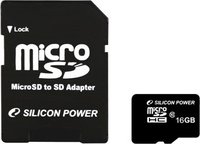 Карта памяти Silicon Power microSDHC 16Gb Class 10 UHS-I U1 + SD adapter (SP016GBSTH010V10SP) купить по лучшей цене