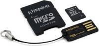 Карта памяти Kingston microSDHC 16Gb Class 4 + SD, USB adapters купить по лучшей цене
