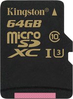 Карта памяти Kingston microSDHC 64Gb Class 10 UHS-I U3 (SDCG/64GBSP) купить по лучшей цене