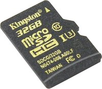 Карта памяти Kingston microSDHC 32Gb Class 10 UHS-I U3 (SDCG/32GBSP) купить по лучшей цене