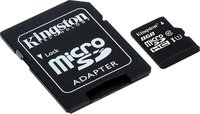 Карта памяти Kingston microSDHC 8Gb Class 10 UHS-I U1 + SD adapter (SDCIT/8GB) купить по лучшей цене