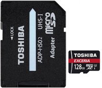 Карта памяти Toshiba microSDXC 128Gb Class 10 UHS-I U3 EXCERIA + SD adapter (THN-M302R1280EA) купить по лучшей цене