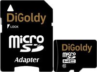 Карта памяти DiGoldy microSDHC 16Gb Class 10 + SD-адаптер (DG016GCSDHC10-AD) купить по лучшей цене