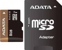 Карта памяти A-Data microSDHC 8Gb UHS-I U1 + SD adapter (AUSDH8GUI1-RA1) купить по лучшей цене