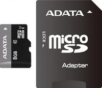 Карта памяти A-Data microSDHC 8Gb Class 10 UHS-I U1 + SD adapter (AUSDH8GUICL10-RA1) купить по лучшей цене