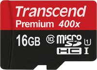 Карта памяти Transcend microSDHC 16Gb Class 10 UHS-I U1 400x Premium (TS16GUSDCU1) купить по лучшей цене