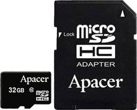 Карта памяти Apacer microSDHC 32Gb Class 10 + SD adapter (AP32GMCSH10-R) купить по лучшей цене