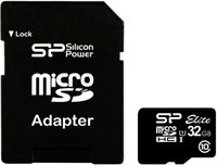 Карта памяти Silicon Power microSDHC 32Gb Class 10 UHS-I U1 Elite + SD adapter (SP032GBSTHBU1V10SP) купить по лучшей цене