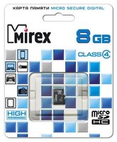 Карта памяти Mirex microSDHC 8Gb Class 4 (13612-MCROSD08) купить по лучшей цене