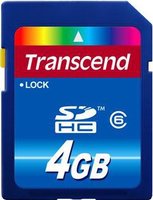 Карта памяти Transcend SDHC 4Gb Class 6 (TS4GSDHC6) купить по лучшей цене