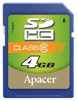 Карта памяти Apacer SDHC 4Gb Class 6 (AP4GSDHC6-R) купить по лучшей цене