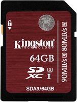 Карта памяти Kingston SDXC 64Gb Class 10 UHS-I U3 (SDA3/64GB) купить по лучшей цене