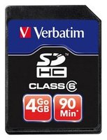 Карта памяти Verbatim SDHC 4Gb Class 6 Video HD купить по лучшей цене