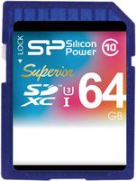 Карта памяти Silicon Power SDXC 64Gb Class 10 UHS-I U3 Superior Pro (SP064GBSDXCU3V10) купить по лучшей цене
