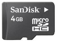 Карта памяти Sandisk microSDHC 4Gb Class 4 купить по лучшей цене