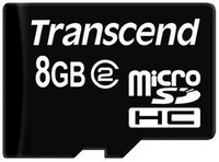 Карта памяти Transcend microSDHC 8Gb Class 2 купить по лучшей цене