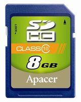 Карта памяти Apacer SDHC 8Gb Class 10 (AP8GSDHC10-R) купить по лучшей цене