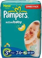Подгузники Pampers Active Baby 3+ 74 купить по лучшей цене