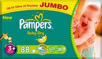 Подгузники Pampers Baby Dry 3+ Midi 88 купить по лучшей цене