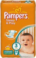 Подгузники Pampers Sleep&Play 3 58 купить по лучшей цене