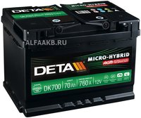 Автомобильный аккумулятор Deta Micro-Hybrid DK700 R 70Ah купить по лучшей цене