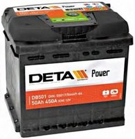 Автомобильный аккумулятор Deta Power DB501 L 50Ah купить по лучшей цене