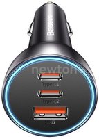 Зарядное устройство автомобильное зарядное baseus golden contactor pro triple fast charger car charger 65w cgjp010013 темно-серый купить по лучшей цене