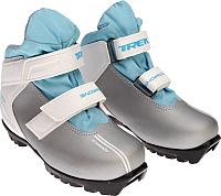 Лыжи Trek ботинки беговых лыж snowrock nnn серебристый голубой, р-р 37 купить по лучшей цене