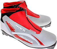 Лыжи Trek ботинки беговых лыж distance comfort sns серебро красный, р-р 47 купить по лучшей цене