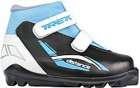 Лыжи Trek ботинки беговых лыж distance детские sns черный голубой, р-р 32 купить по лучшей цене