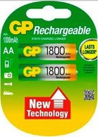 Аккумулятор аккумуляторы gp aa 1800mah 2 шт 180aahc купить по лучшей цене