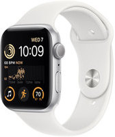 Умные часы Apple Watch SE 2 44 мм (алюминиевый корпус, серебристый/белый, спортивный силиконовый ремешок) купить по лучшей цене
