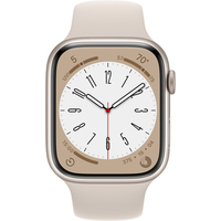 Умные часы Apple Watch Series 8 45 мм (алюминиевый корпус, звездный свет/звездный свет, спортивный силиконовый ремешок) купить по лучшей цене