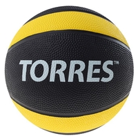 Мяч медбол torres 1 кг al00221 black yellow white купить по лучшей цене