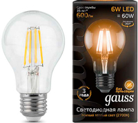 Энергосберегающяя лампочка светодиодная лампа gauss e27 6вт 2700к 102802106 купить по лучшей цене