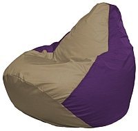 Кресло мешок Flagman груша макси г2 1 79 темно бежевый фиолетовый купить по лучшей цене