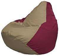 Кресло мешок Flagman груша мини г0 1 97 темно бежевый бордовый купить по лучшей цене