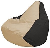 Кресло мешок Flagman груша макси г2 1 130 светло бежевый черный купить по лучшей цене