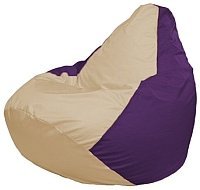 Кресло мешок Flagman груша макси г2 1 132 светло бежевый фиолетовый купить по лучшей цене