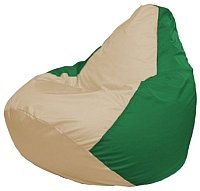 Кресло мешок Flagman груша макси г2 1 147 светло бежевый зеленый купить по лучшей цене