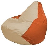 Кресло мешок Flagman груша мини г0 1 143 светло бежевый оранжевый купить по лучшей цене