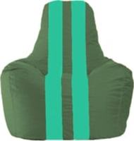 Кресло-мешок Flagman Спортинг С1.1-66 (тёмно-зелёный/бирюзовый) купить по лучшей цене