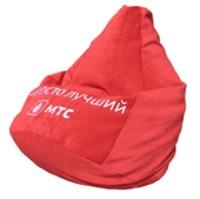 Кресло-мешок Flagman Груша Красный велюр с вышивкой купить по лучшей цене